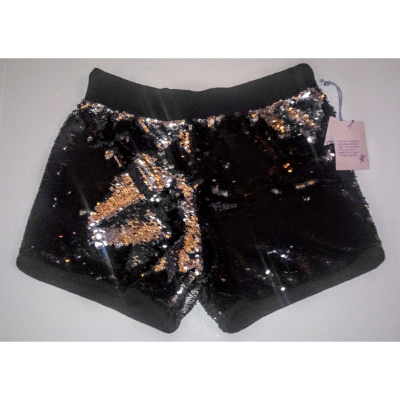 Flip Sequin Drawstring Athletic Style Hotpants - Picture 4 of 4